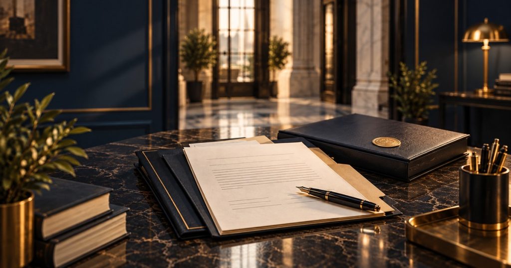 İş sözleşmesi feshi, fesih bildirimi ve işe iade sürecini simgeleyen editoryal hukuk görseli