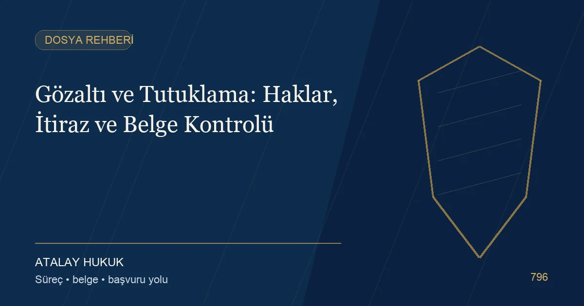 Gözaltı ve Tutuklama: Haklar, İtiraz ve Belge Kontrolü için Atalay Hukuk editoryal kapak görseli
