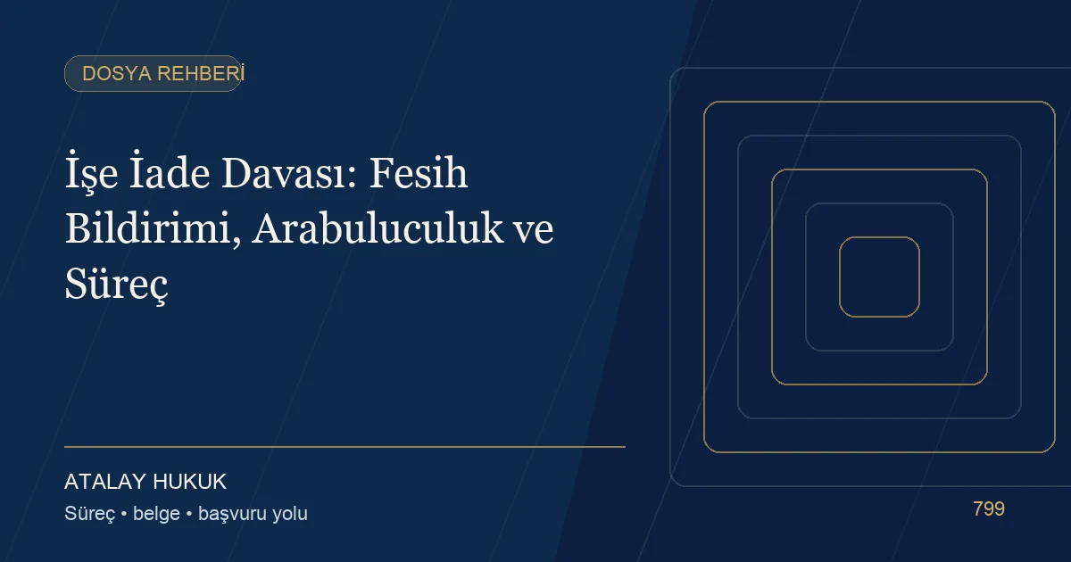 İşe İade Davası: Fesih Bildirimi, Arabuluculuk ve Süreç için Atalay Hukuk editoryal kapak görseli