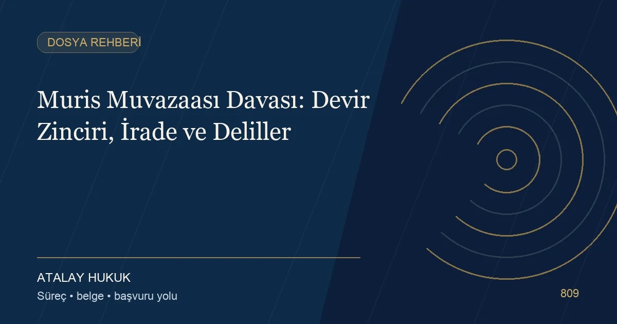 Muris Muvazaası Davası: Devir Zinciri, İrade ve Deliller için Atalay Hukuk editoryal kapak görseli