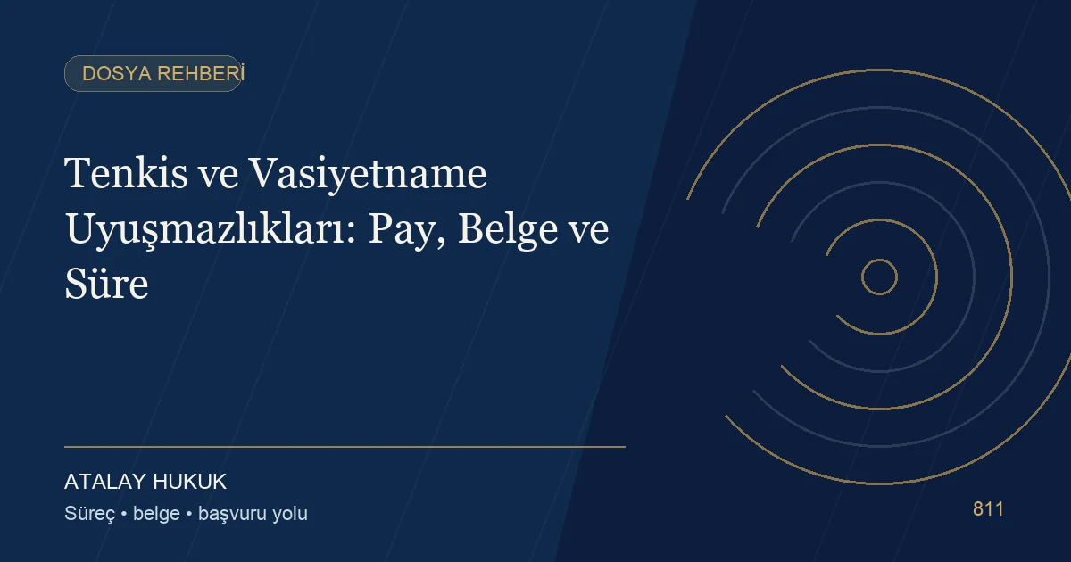 Tenkis ve Vasiyetname Uyuşmazlıkları: Pay, Belge ve Süre için Atalay Hukuk editoryal kapak görseli