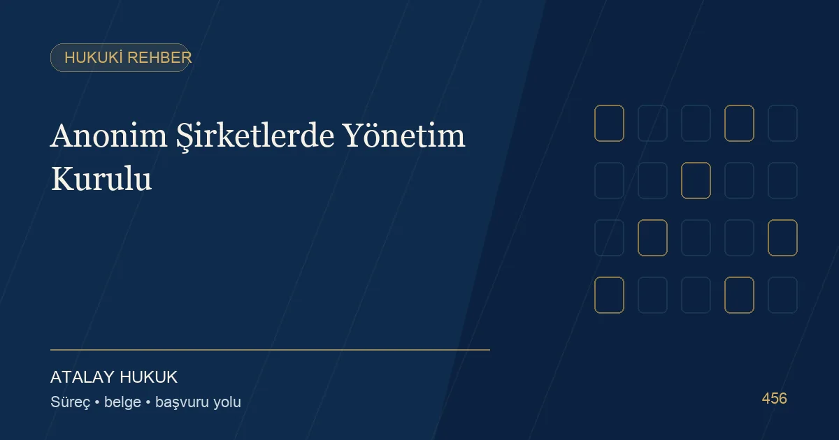 Anonim Şirketlerde Yönetim Kurulu için Atalay Hukuk editoryal kapak görseli