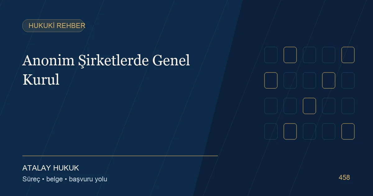Anonim Şirketlerde Genel Kurul için Atalay Hukuk editoryal kapak görseli