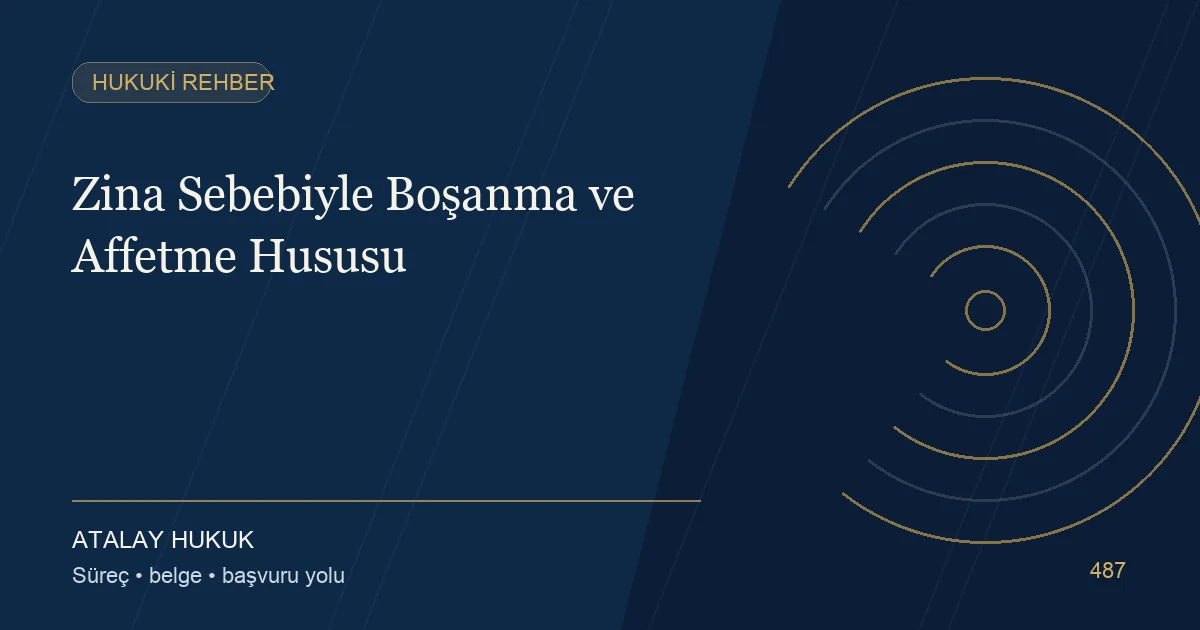 Zina Sebebiyle Boşanma ve Affetme Hususu için Atalay Hukuk editoryal kapak görseli